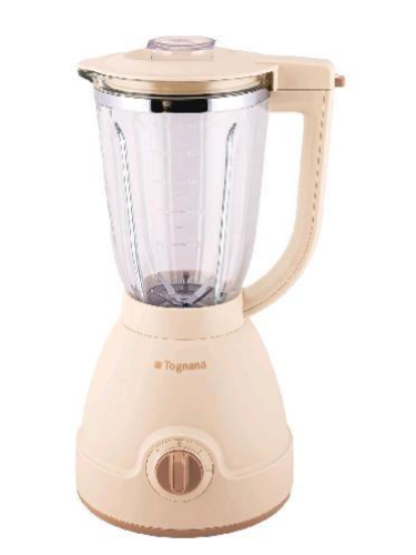 TOGNANA PORCELLANE FRULATORE ELETTRICO 2 VELOCITA' FUNZIONE PULSE CARAFFA IN VETRO DA 1.5 LT BEIGE